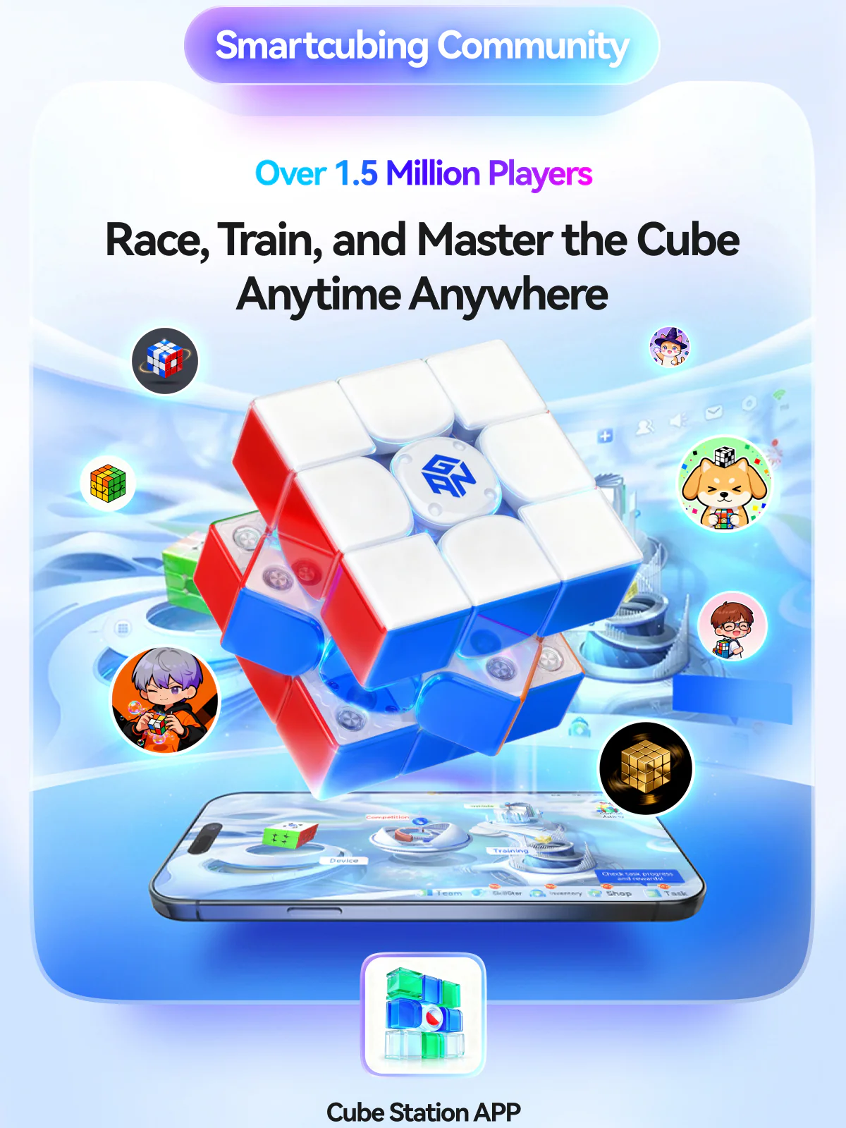 GAN i4 Leap Frosted 3x3 (Smart Cube) - Image 5