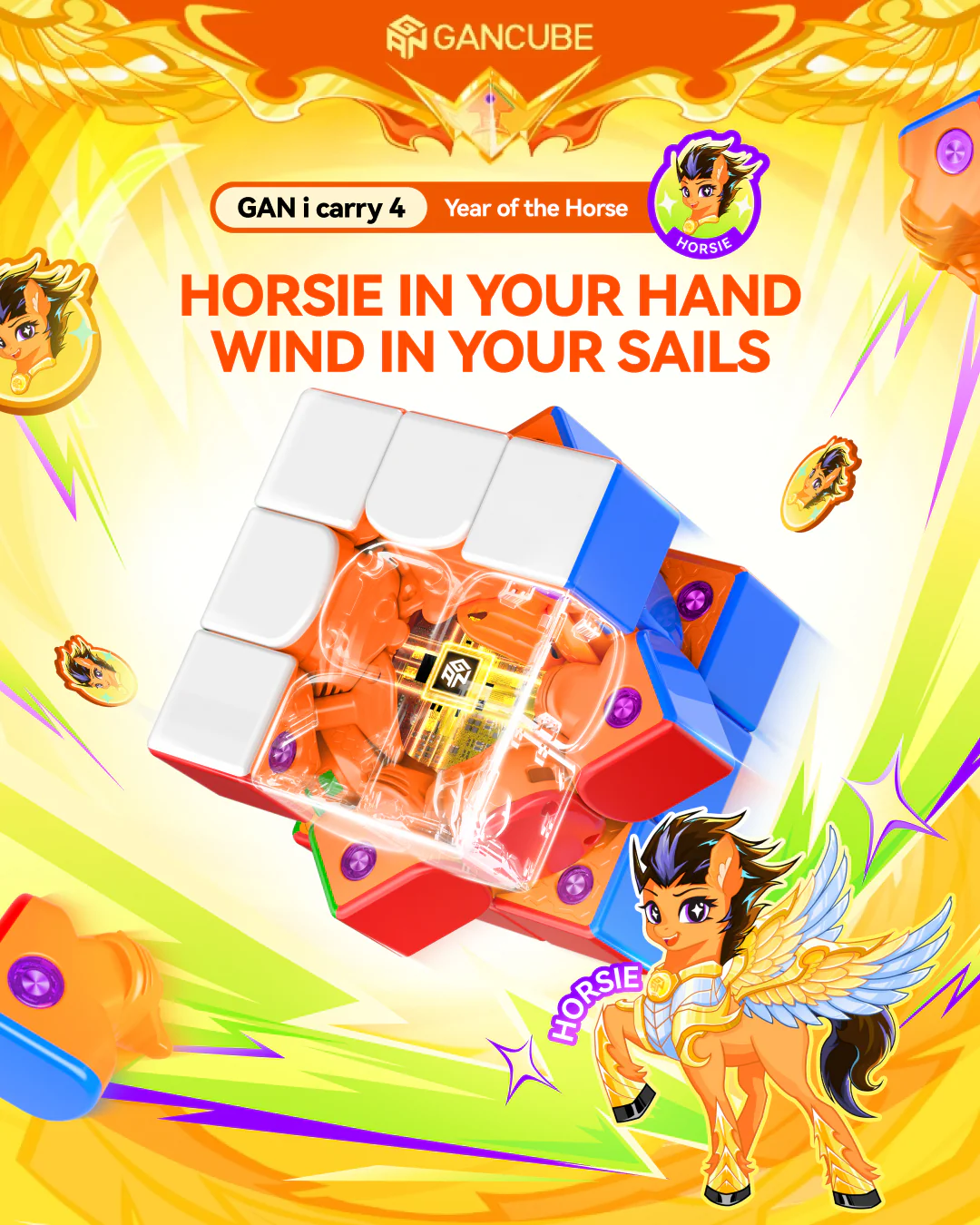 GAN356 i Carry 4 3x3 (Frosted, 2026 Year of the Horse Edition) - Image 7